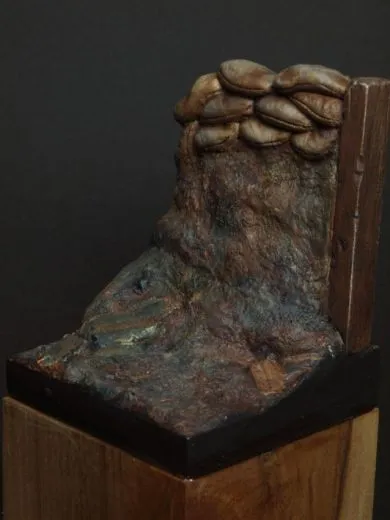 Grabenszene mit Sandsäcken