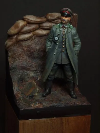 Grabenszene mit Sandsäcken