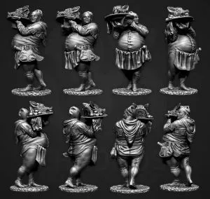 Koch serviert Schweinskopf