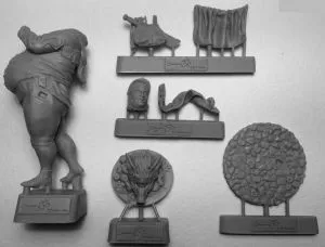 Koch serviert Schweinskopf