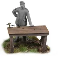 Werkbank mit Schraubstock