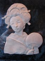 Geisha mit Fächer